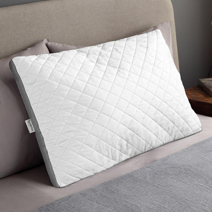 Pernă 40X80 cm din microfibră, pernă lavabilă, pernă respirabilă pentru dormit lateral, pernă de pat pentru alergici și toate pozițiile de dormit, gri Perne standard Naty Shop Gri 50 X 70 Cm