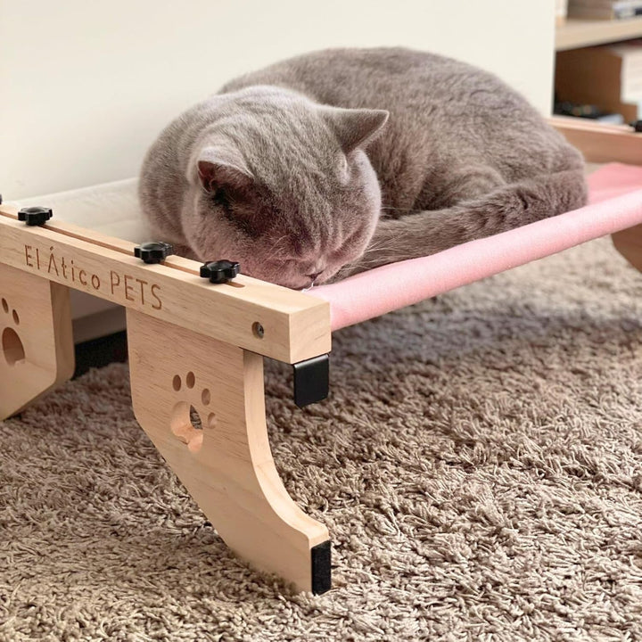 EL ÁTICO PETS Hamac pentru pisici, Hamac pentru fereastră, Agățat pe 2 picioare sau pe podea cu 4 picioare, Pat pentru pisici, Radiator, Hamac, Fereastră pentru pisici, Pat pentru pisici mari