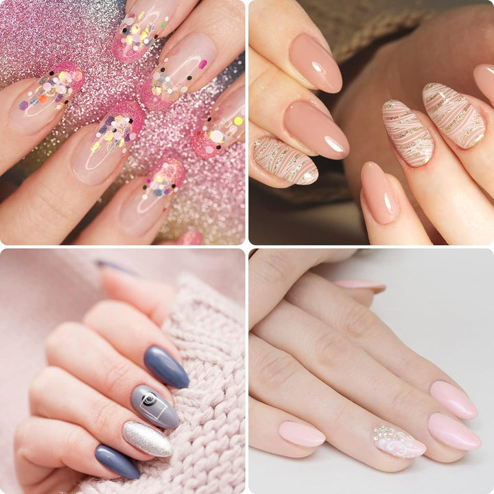 Tipuri de unghii, 500 bucăți de vârfuri de unghii false acrilice artificiale cu cutie de depozitare pentru saloane de unghii și nail art DIY acasă, 10 dimensiuni