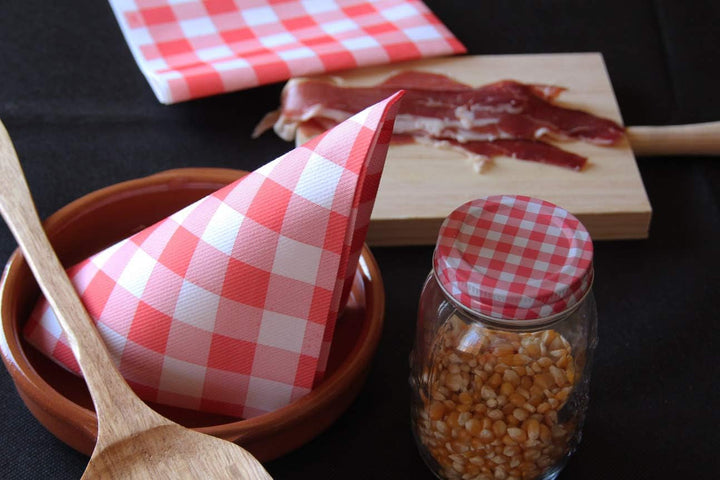 Lampă suspendată Ser41017705 Deluxe Bin Elegant, șervețel 40 X 40, AIRLAID, 1/4 fold, 50 șervețele, roșu Vichy