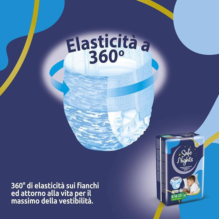 Safe Nights Boy, scutece pentru noapte, diverse marimi Mama si Copilul Naty Shop