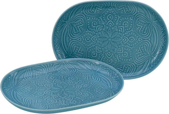 Creatable, 21627, Serie Orient Mandala, 18-Teiliges Geschirrset, Teller Set Aus Porzellan, Spülmaschinen- Und Mikrowellengeeignet, Made in Europe Seturi vesela masa Naty Shop Aquamarine Platten Set 2 Teilig