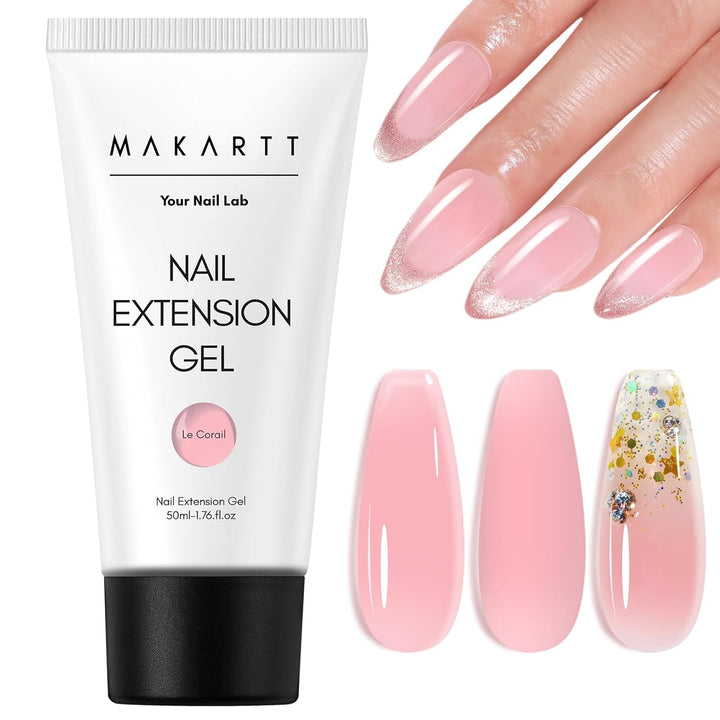 Gel pentru extensii de unghii Makartt Poly - Gel acrilic pentru extensii, gel pentru întărirea unghiilor, decorarea unghiilor, 50 ml (Violet)