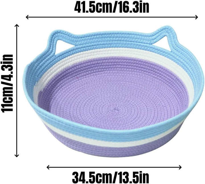 Coș pentru pisici, coș pentru dormit, pat lavabil pentru pisici, coș pentru pisici din frânghie de bumbac, cuib pentru pisici, împletit, pat confortabil pentru câini și pisici în interior