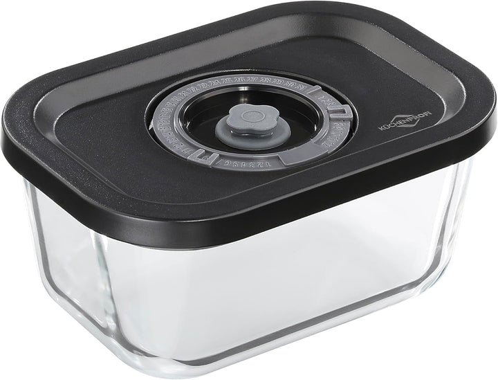 Set de vid Küchenprofi EASYFRESH | Set din 7 piese | 1x pompă electrică de vid, 1x borcan de vid S, M și L, 3x pungi de vid 22x21 cm | sticlă borosilicată, plastic de înaltă calitate | preparare și depozitare Cutii depozitare alimente Naty Shop Cutie de vid S