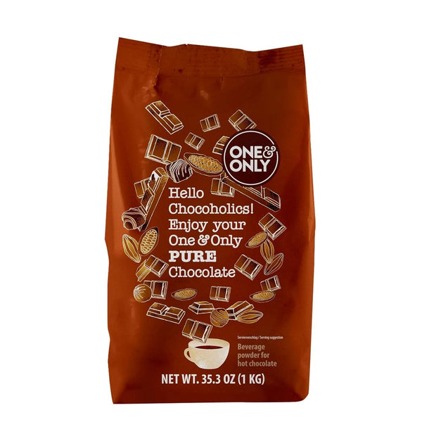 One&Only Chocolate Powder Pure 1 Kg - Pudră de ciocolată de înaltă calitate pentru o ciocolată de băut premium cu 32% cacao Cacao si Ciocolata Calda Naty Shop