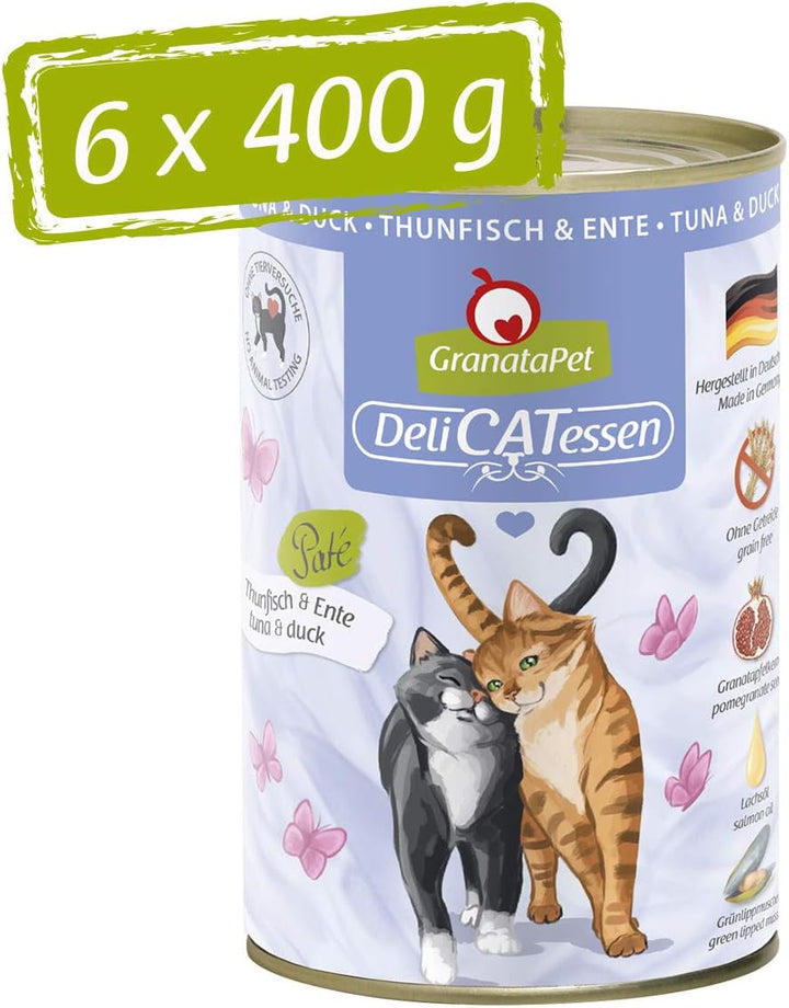 Granatapet Delicatessen Chicken PUR, hrană umedă pentru pisici, hrană fără cereale & fără zahăr adăugat, hrană pentru pisici cu conținut ridicat de carne & uleiuri de înaltă calitate, 6 X 400 G