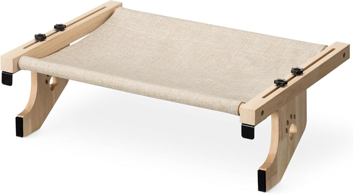 Hamac Navaris pentru pisici, pentru pervaz - Covoraș confortabil pentru șezlong - Șezlong pentru pisici, pentru pervaz, până la 14 kg - Asamblare pat pisică fără unelte