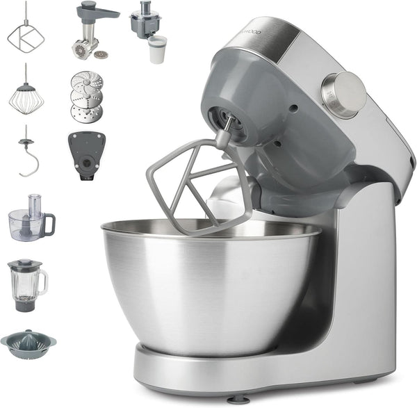 Kenwood Prospero+ KHC29A.R0SI Küchenmaschine, 4,3 L Edelstahlschüssel, Inkl. 10-Teiligem Zubehör-Set Mit Fleischwolf, Glas-Mixer, Zitruspresse, Entsafter Und Mehr, Inkl. Easyweigh Waage, 1000W, Silber Mama si Copilul Naty Shop Silber Inkl. 9 Zubehörteile Waage