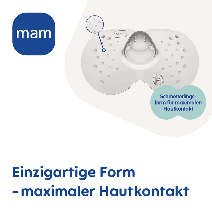 MAM Stillhütchen Größe M (Ø 20 Mm) Im 2Er-Set, Extra Weiche Brusthütchen Zum Schutz Beim Stillen, Brustwarzenschutz Für Maximalen Hautkontakt Zwischen Mutter Und Kind Accesorii Hrana si Alaptare Bebe Naty Shop