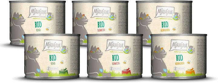 Mjamjam - Hrană umedă premium pentru pisici - Naturally Delicious - The Organic Box, 6-pack (6 X 400G), fără cereale