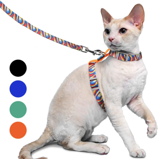 Supet Cat Harness And Leash, vestă pentru pisici rezistentă la izbucniri pentru pisici mici și mari, gulere reglabile pentru pisici, hamuri și lese pentru plimbare, ham ușor pentru pisoi