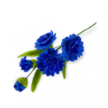 Decoratiune comestibila din zahar, Crenguta cu flori albastre Nati Shop