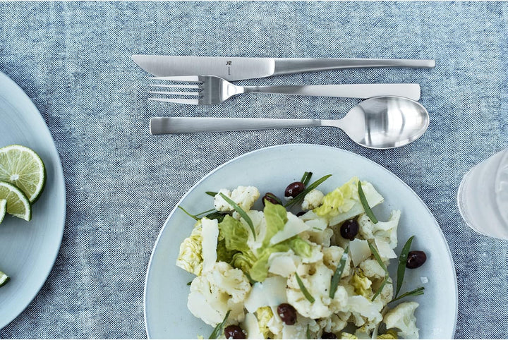 WMF Corvo Besteck Set 12 Personen, 66 Teilig, 60 Teile Mit Servierbesteck, Hohlheftmesser, Cromargan Protect Mattiert, Kratzbeständig, Spülmaschinenfest Bucatarie Naty Shop