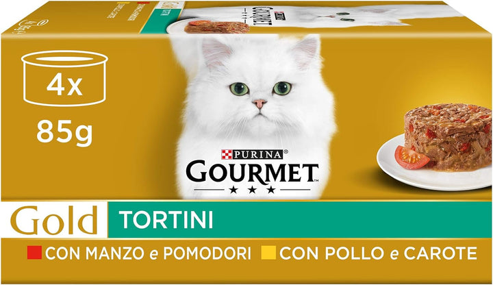 Hrană umedă pentru pisici Purina Gold Mousse cu pește oceanic 24 cutii 85G, cutie 24 X 85G