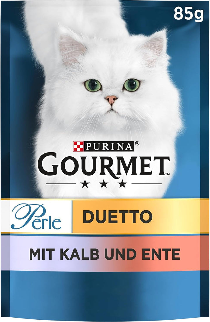 Gourmet Perle Duetto Hrană umedă pentru pisici, cu somon și pollock, 26Pack (26 X 85G)