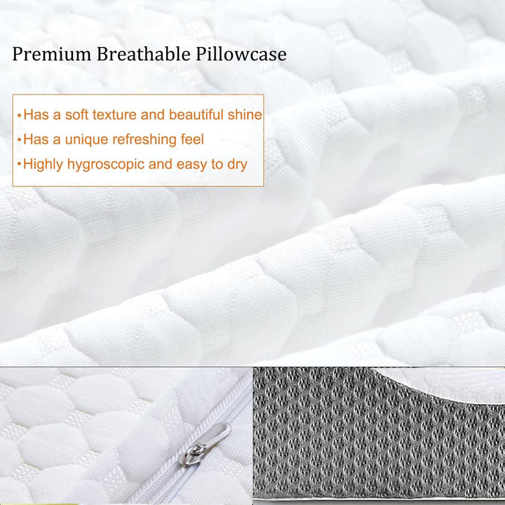 Perna de spumă de memorie Ecosafeter, pernă de sprijin pentru gât, pernă ergonomică pentru gât pentru diferite poziții de dormit cu capac detașabil Perne ortopedice cervicale Naty Shop