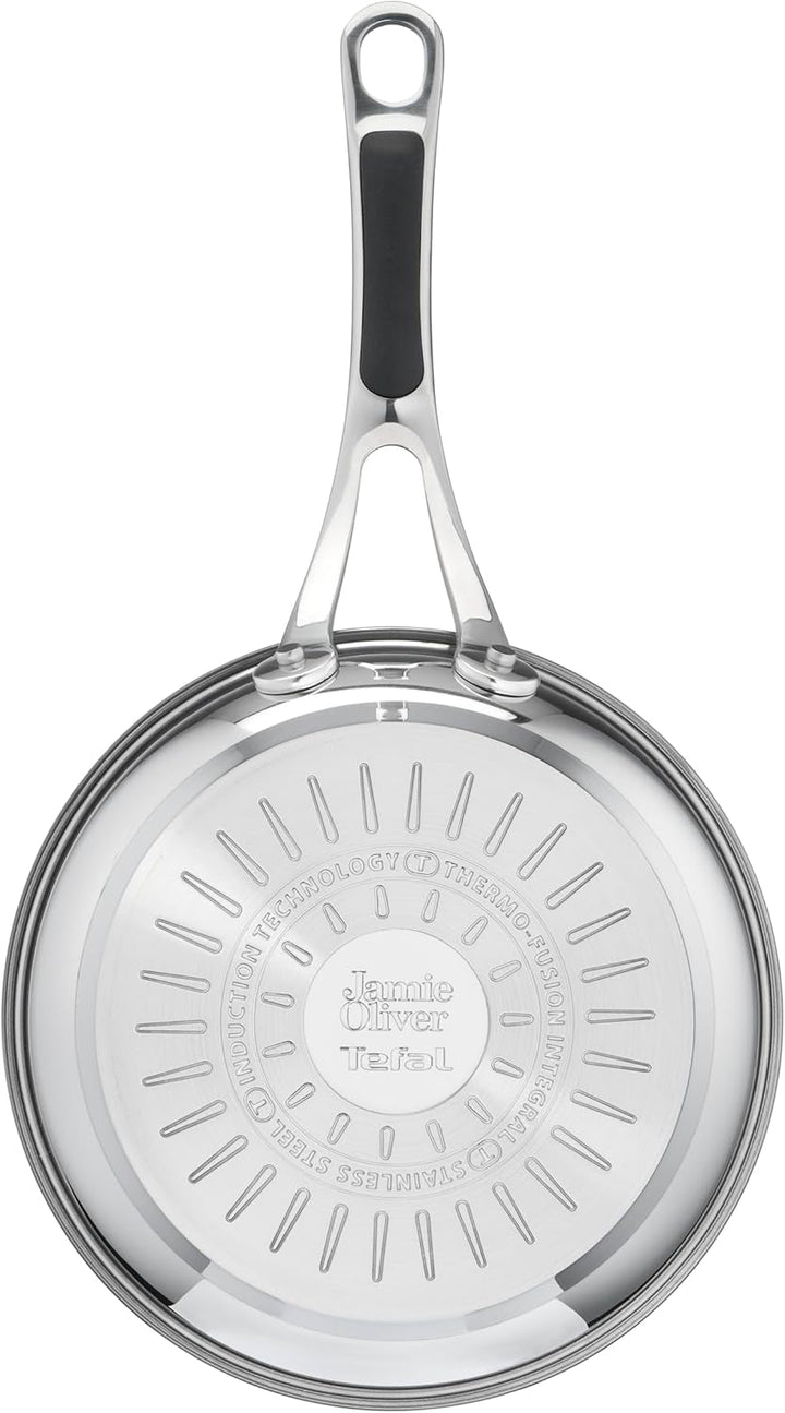 Tefal Jamie Oliver Cook'S Classics, strat antiaderent, potrivită pentru inducție, rezistentă la cuptor, oțel inoxidabil, mâner nituit Oale si Tigai Naty Shop