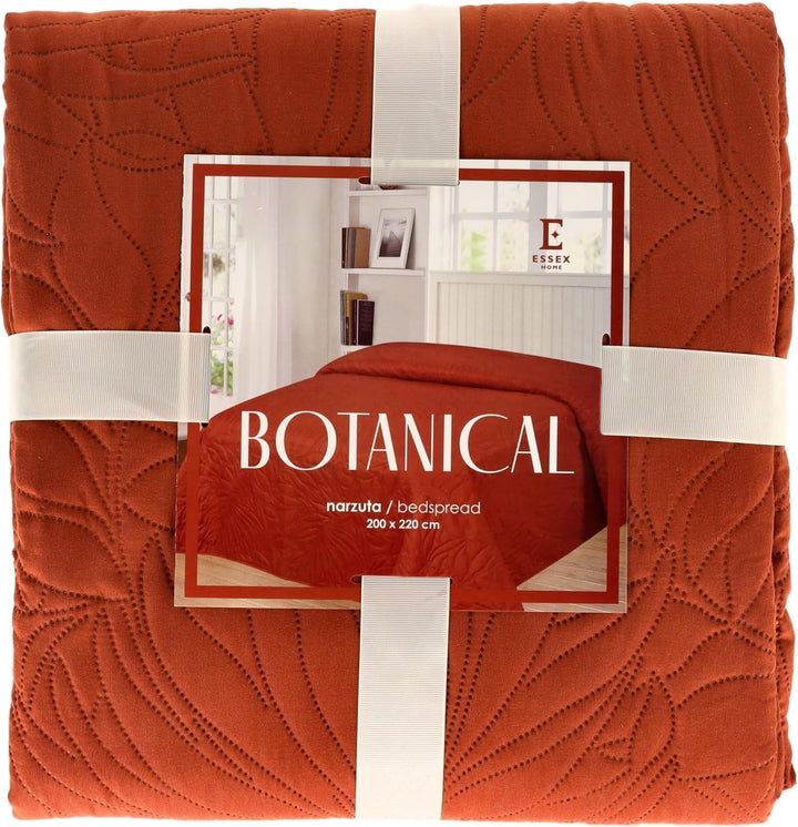 ESSEX - Cuvertură de pat 200 X 220 cm, ideală pentru dormitor, cuvertură de pat moale și confortabilă, matlasare modernă - Botanică, verde Paturi si Cuverturi Besuche den ESSEX-Store Portocaliu (botanic) 200 X 220 Cm