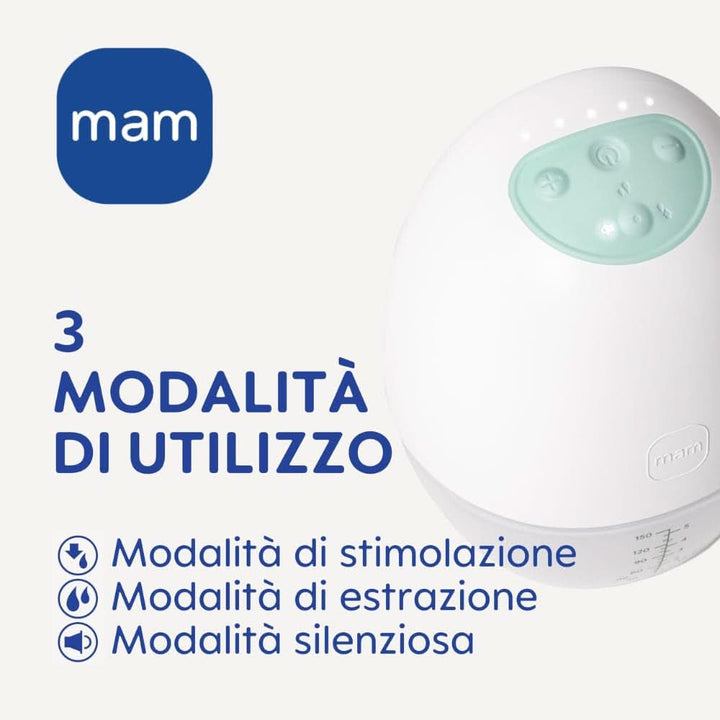 MAM Move Pompă de sân dublă, portabilă, 3 moduri de funcționare și 5 niveluri de intensitate Accesorii Hrana si Alaptare Bebe Naty Shop