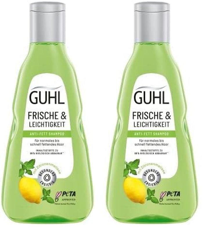 Guhl Freshness & Lightness Anti Grease Shampoo, par normal si gras Guhl 250 Ml (2Er Pack)
