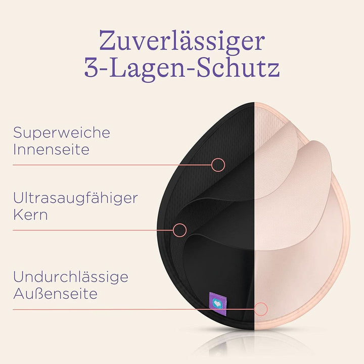 Lansinoh Waschbare Stilleinlagen Hellrosa & Schwarz - 8 Stück Inkl. Wäschenetz - Ultrasaugfähig, Superweich Und Wiederverwendbar Accesorii Hrana si Alaptare Bebe Naty Shop