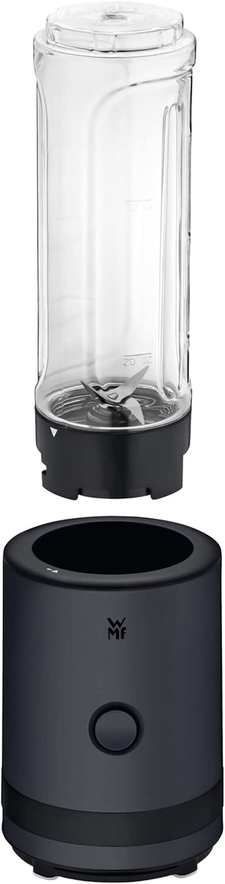 WMF Küchenminis Smoothie-To-Go, Mini Standmixer Mit Zwei Mix-/Trinkbehältern 0,6L, Mixer Hochleistungsmixer 300 W, Edelstahl Matt, Schwarz Bucatarie Naty Shop
