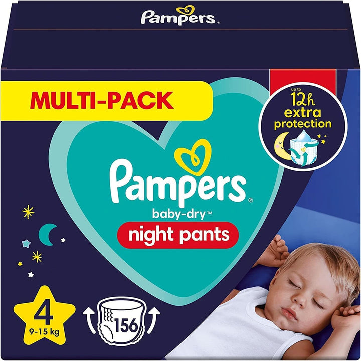Pampers Night Nappies Pants, pantalonii pentru scutece oferă protecție suplimentară pentru întreaga noapte Mama si Copilul Naty Shop 4 (156 bucati) Clasic
