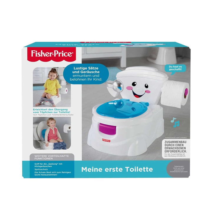 Fisher-Price Meine Erste Toilette, Baby Töpfchen, Mit Musik & Lustigen Sätzen, Tragbare Baby Toilette, Abnehmbarer Toilettenaufsatz, Deutsche Version, Ab 1 Jahr, P4326 Accesorii Hrana si Alaptare Bebe Naty Shop