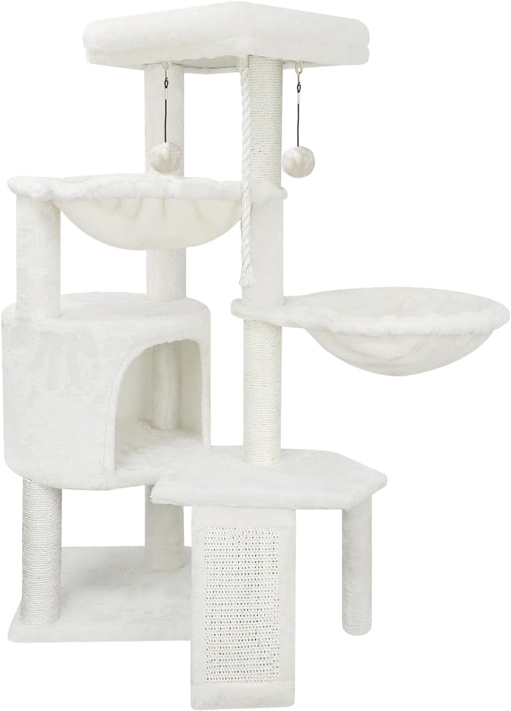 TINWEI Arborele pentru pisici cu cușcă pentru pisici și două hamace, gri