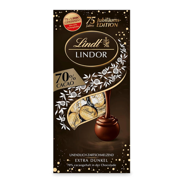 Lindt Chocolate LINDOR Balls 70%, 137 grame Bomboane de Ciocolata Naty Shop Default Title