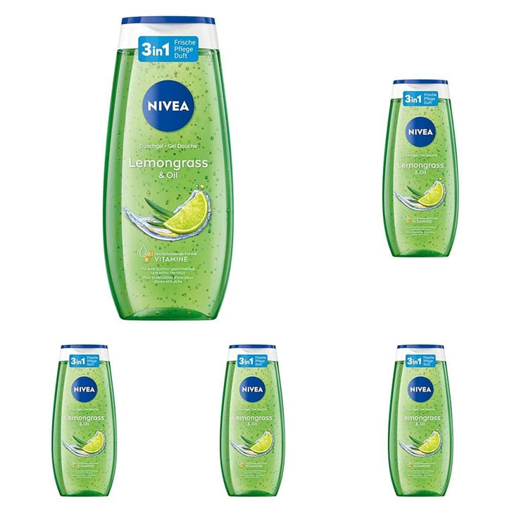 Gel de duș NIVEA Lemon Grass And Oil, 250 ml Duș și baie Naty Shop 5 bucati x 250 ml