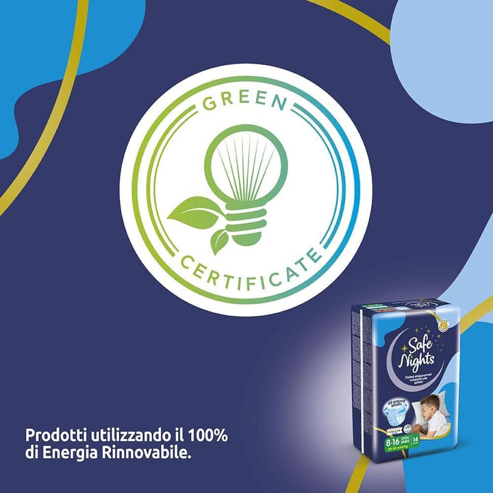 Safe Nights Boy, scutece pentru noapte, diverse marimi Mama si Copilul Naty Shop