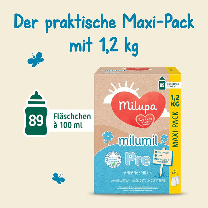 Milupa Milumil Pre, Lapte praf pentru bebeluși - Cu nutrienți importanți și fără ulei de palmier - 800 g Naty Shop