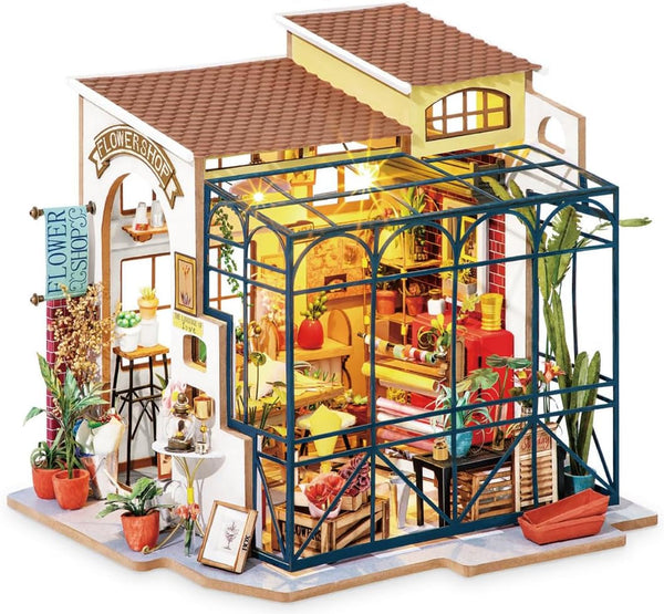 Robotime DG145 Rolife Emily's Flower Shop Miniature Doll's House Fabricat din lemn, metal, tesatura si carton, Dimensiuni: 22 X 15 X 17 Cm, Casute de papusi Naty Shop Titlu implicit