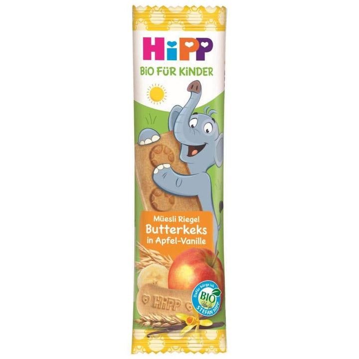Hipp Bio-Riegel Müesli-Freund Elefant Butterkeks in Apfel-Vanille, 24Er Pack (24 X 20 G) Mama si Copilul Naty Shop 20 G (24Er Pack) Keks/Apfel-Van.