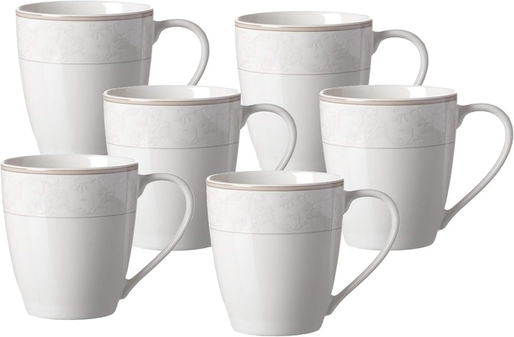 Ritzenhoff & Breker Kaffeeservice Isabella, 18-Teilig, Fine-China-Porzellangeschirr, Weiß Mit Ornamenten, 37 X 26 X 25 Cm Seturi vesela masa Naty Shop Kaffeebecher