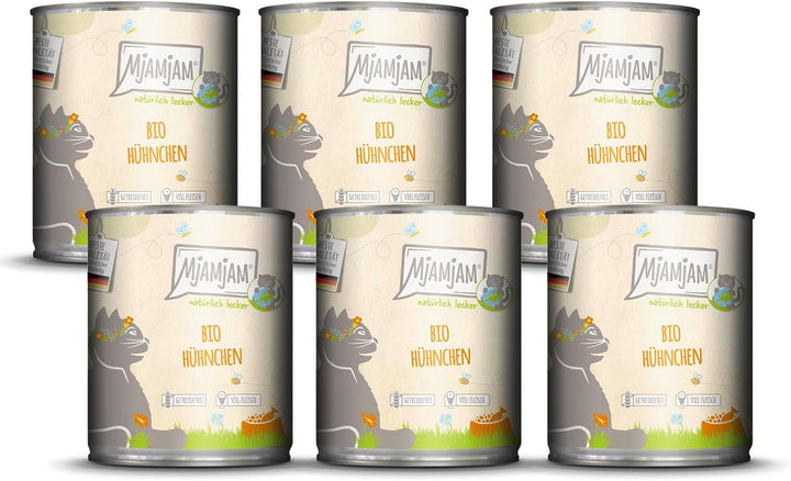 Mjamjam - Hrană umedă premium pentru pisici - Naturally Delicious - The Organic Box, 6-pack (6 X 400G), fără cereale