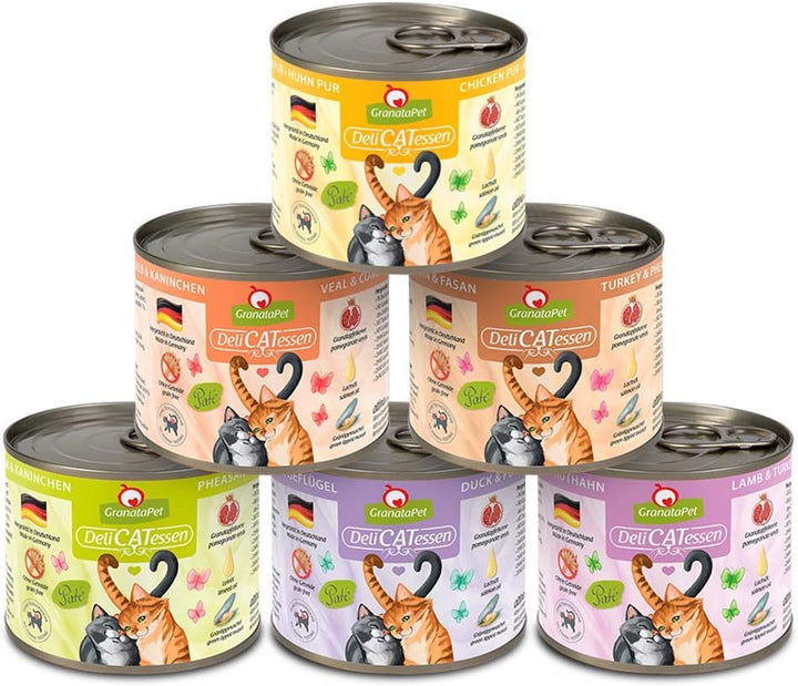 Granatapet Delicatessen Chicken PUR, hrană umedă pentru pisici, hrană fără cereale & fără zahăr adăugat, hrană pentru pisici cu conținut ridicat de carne & uleiuri de înaltă calitate, 6 X 400 G