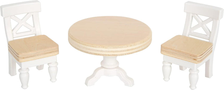 Casă de păpuși Small Foot Vilă de oraș din lemn, cu 3 etaje, față deschisă și 12 mobilier, pentru copii de la 3 ani, 11802, alb gri Casute de papusi Naty Shop