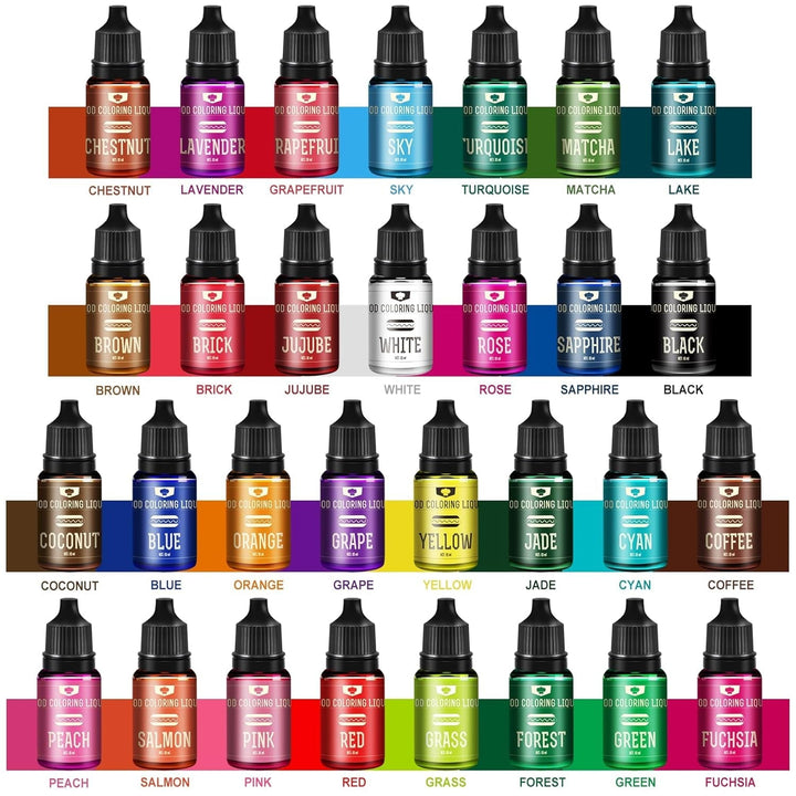 Lebensmittelfarbe - 30 X 10Ml Lebendige Lebensmittel Farben Zum Backen, Kuchen Dekorieren, Zuckerguss, Kekse, Fondant Und Macaron - Flüssige Food Coloring Für Die DIY Seifenherstellung Und Basteln Naty Shop