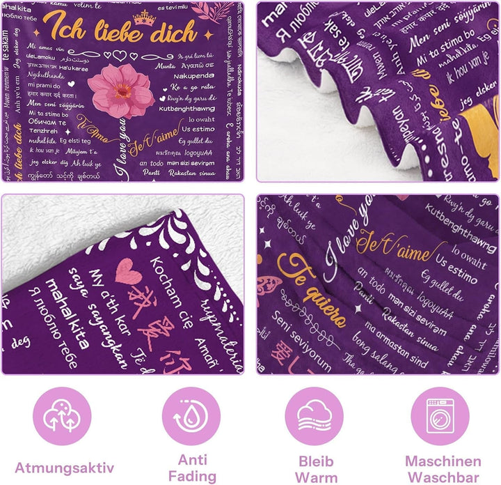 Cadouri pentru mama, cadou aniversar pentru cupluri, femei Besond, soții surori și mame, Ideal de securitate pentru Ziua Mamei, Ziua Îndrăgostiților și Crăciun 50 "X60" Paturi si Cuverturi Yasrlvun