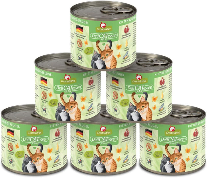 Granatapet Delicatessen Chicken PUR, hrană umedă pentru pisici, hrană fără cereale & fără zahăr adăugat, hrană pentru pisici cu conținut ridicat de carne & uleiuri de înaltă calitate, 6 X 400 G