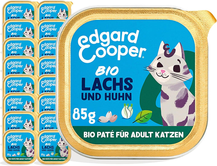 Edgard & Cooper Chunks in Gravy Hrană umedă pentru pisici adulte fără cereale de înaltă calitate - pui organic 85G (pachet de 16) - organe nutritive, ingrediente sănătoase, 0% zahăr adăugat, 85G X 16