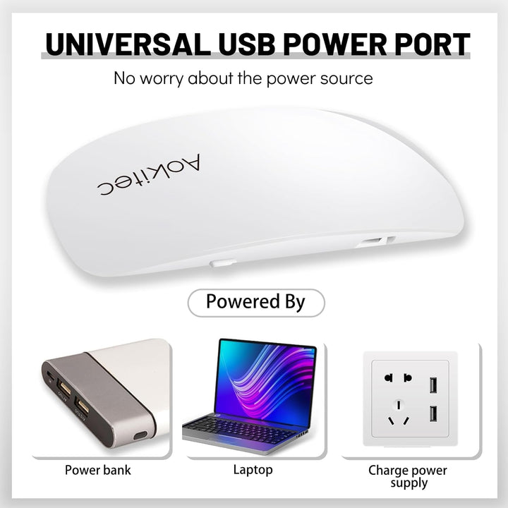 Lampă UV LED mini Aokitec, lampă UV pentru unghii cu gel, uscător de unghii portabil pentru toate tipurile de ojă cu gel, instrument de întărire în formă de șoarece, compactă, ușoară cu cablu USB (alb)