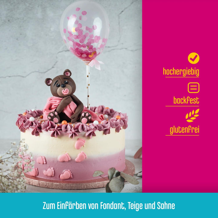 Pastă de colorant roz DECOCINO – 20 g – Colorant alimentar, ideal pentru colorarea prăjiturilor, fondantului și cremelor – Fără acizi grași azoici și gluten