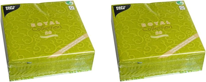 PAPSTAR 50 Șervețele ROYAL Collection 1/4-Fold 40 Cm X 40 Cm Olive Green Casali 84883 Șervețele decorative Decorațiuni de masă pentru nunți, botezuri și catering