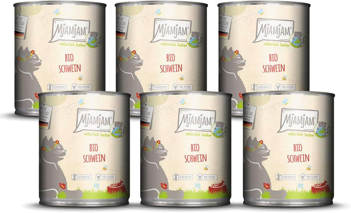 Mjamjam - Hrană umedă premium pentru pisici - Naturally Delicious - The Organic Box, 6-pack (6 X 400G), fără cereale