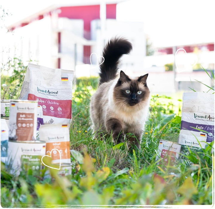 Venandi Animal - Hrană umedă premium pentru pisici, tasting pack I, pui, curcan, vită, 12 X 125 G (pachet de 12), fără cereale și naturală