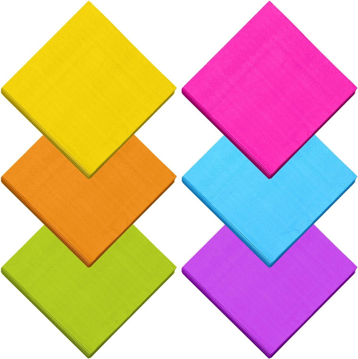 120 buc șervețele cocktail șervețele de hârtie 2 straturi accesorii pentru petreceri, 6 culori